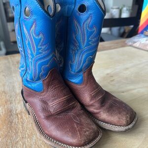 Cody James thunder broad square toe Kids Brown and Blue Western Boots